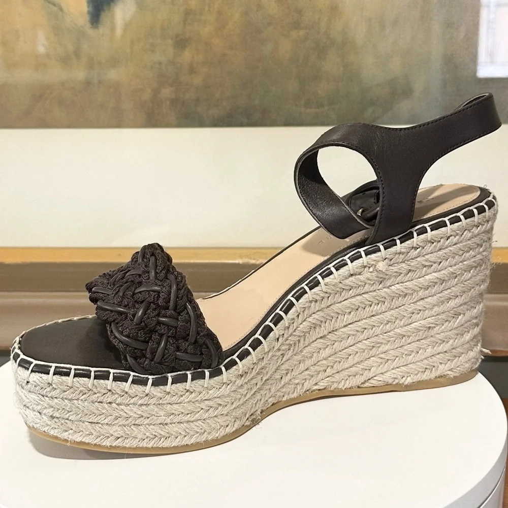 🌹VERONICA BEARD🌹 Reema Espadrille Wedge Sandals Brown Size: 11M